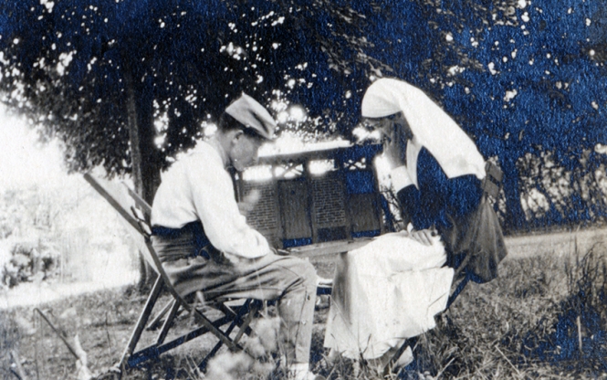 Katharine Playing Checkers