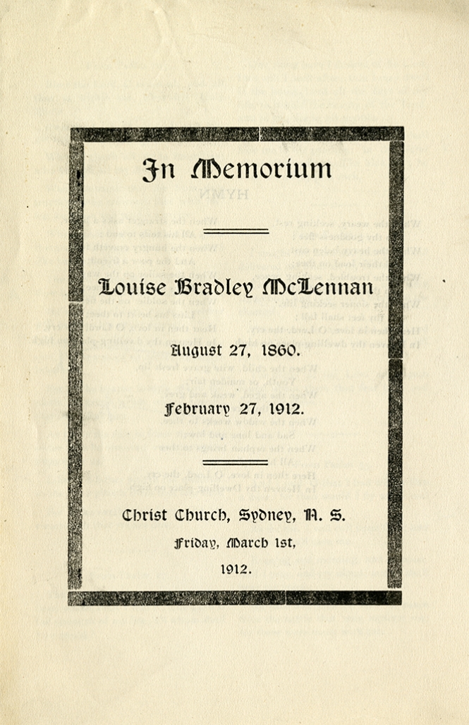 Louise McLennan Memorial Bulletin