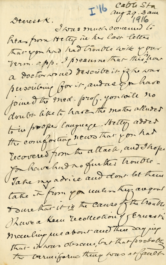 Letter from F.C. Kimber to Katharine McLennan