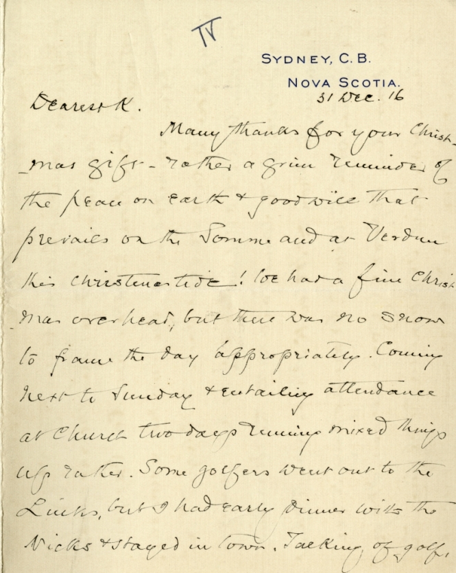 Letter from F.C. Kimber to Katharine McLennan