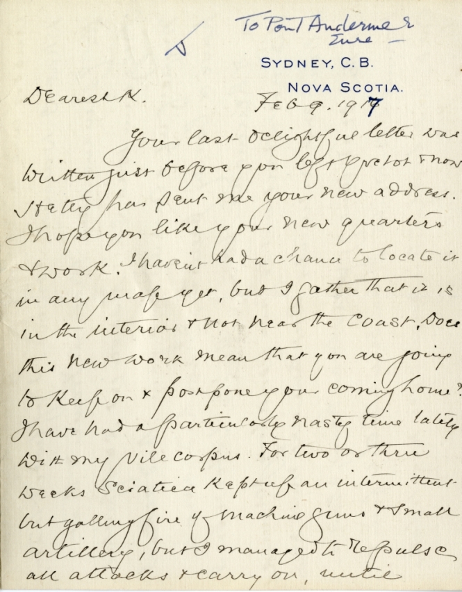 Letter from F.C. Kimber to Katharine McLennan