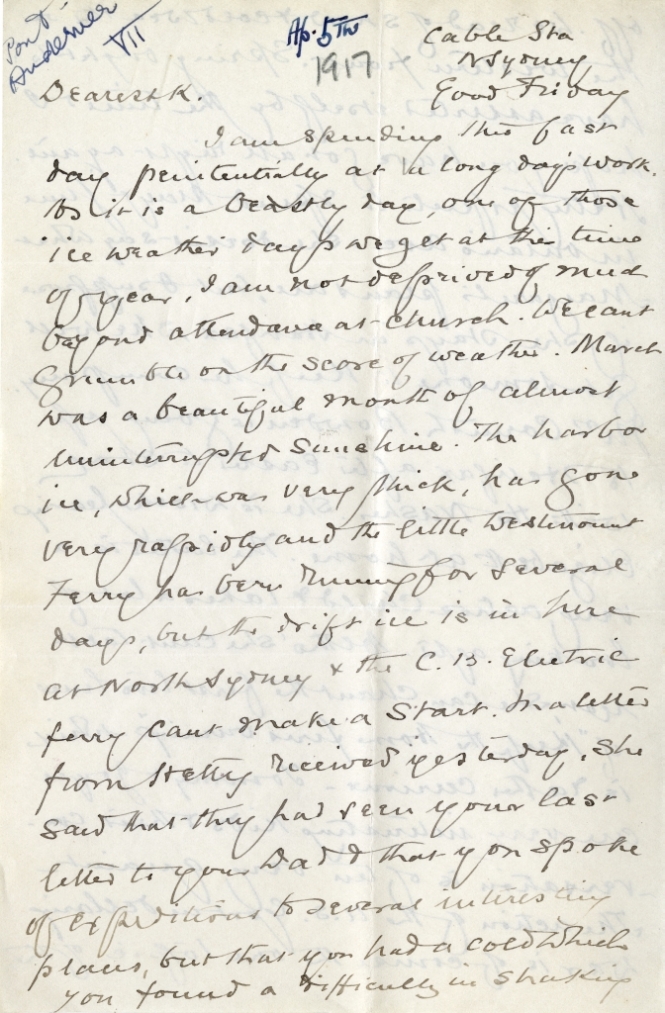 Letter from F.C. Kimber to Katharine McLennan