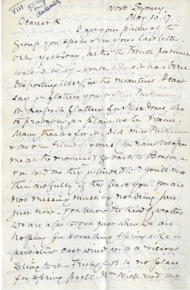 Letter from F.C. Kimber to Katharine McLennan